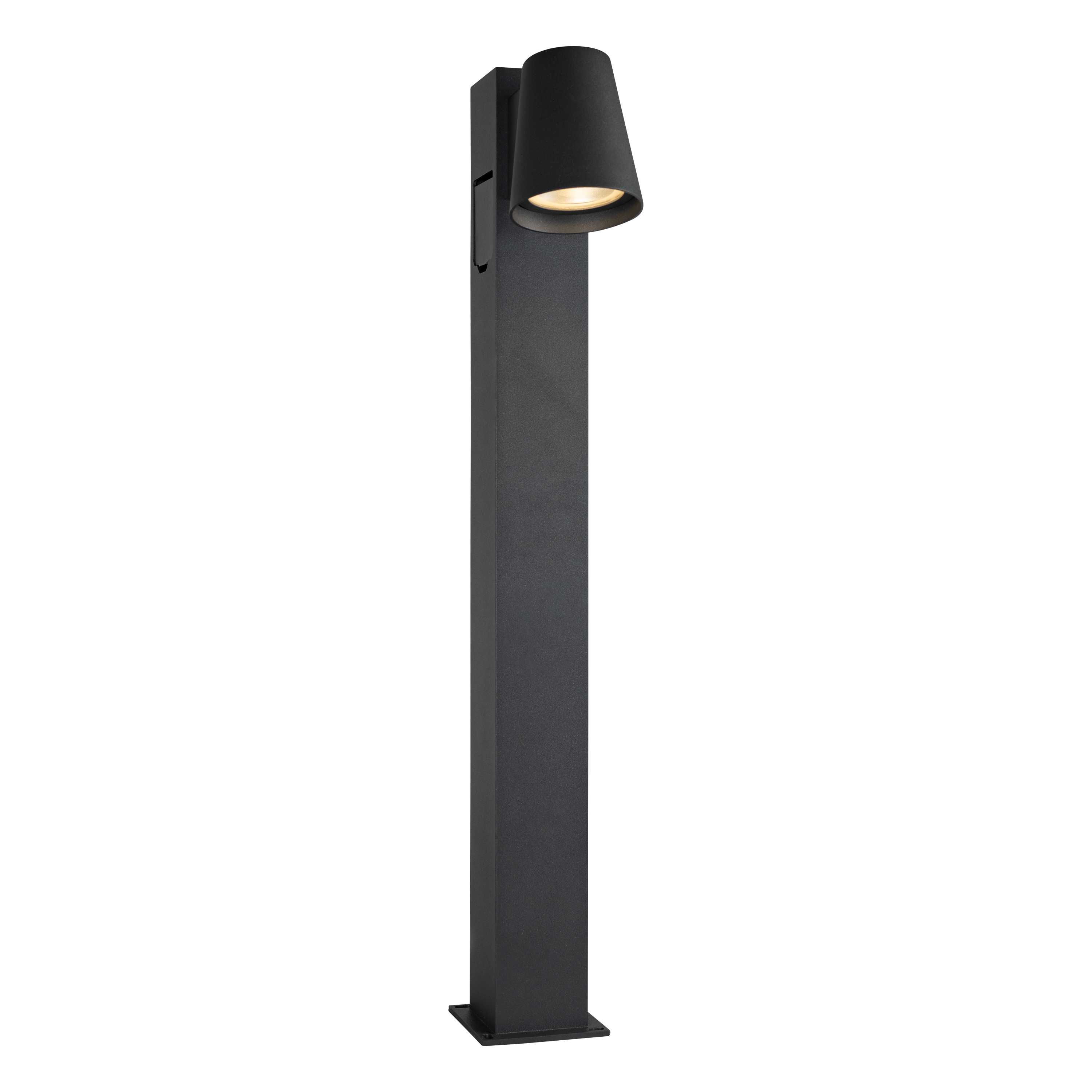 Hide-a-lite - Cone Pillar Socket Antrasitt 3000K, 240lm, 2-trinns DIP-dim. 3W, IP54, IK09. Inkl. innstøpingssett. 