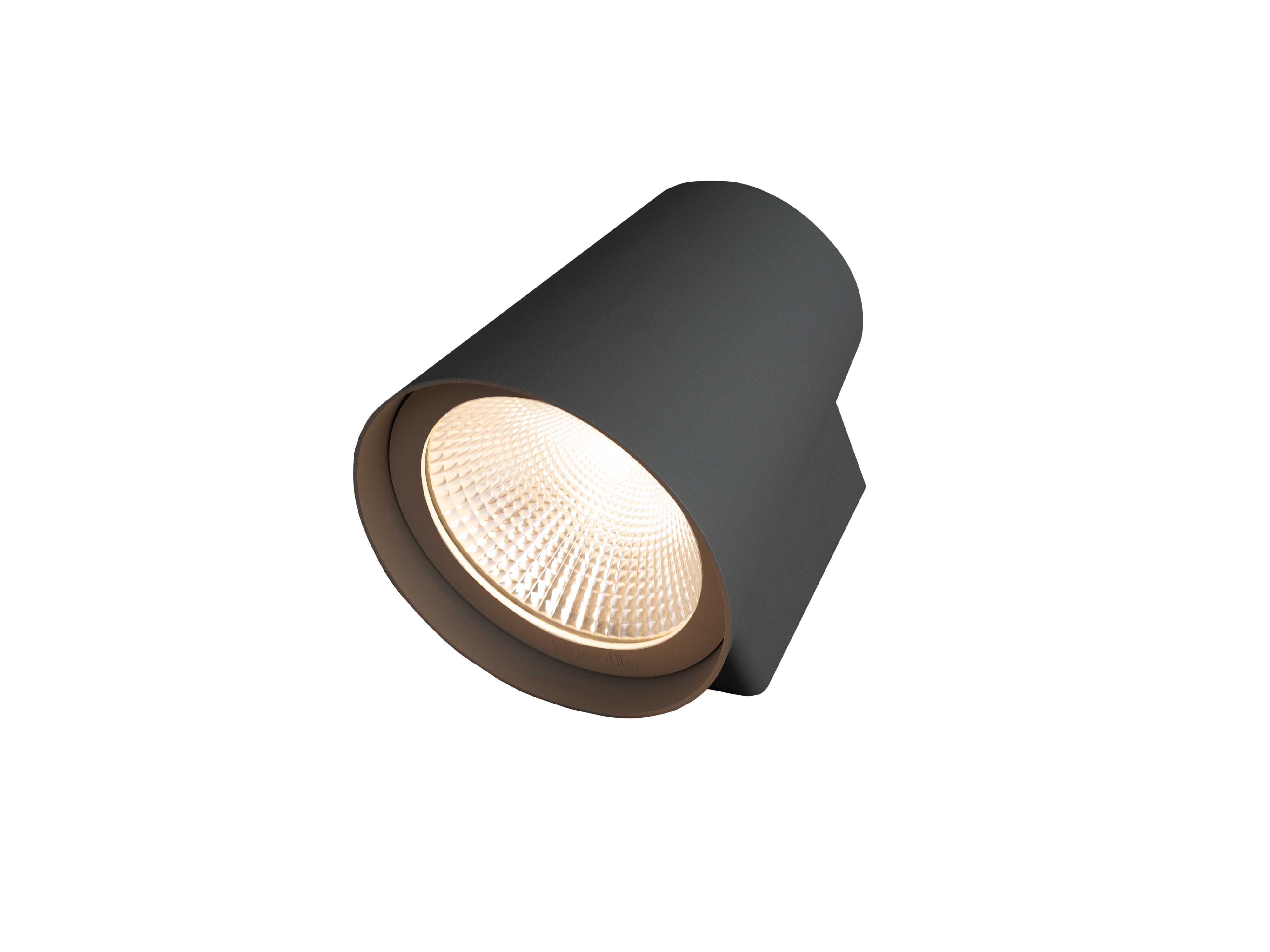 Hide-a-lite - Cone XL Antrasitt 3000K, 2020lm, 45° spredn. IP65, IK10, 25W. Separat bakstykke og integrert driver.