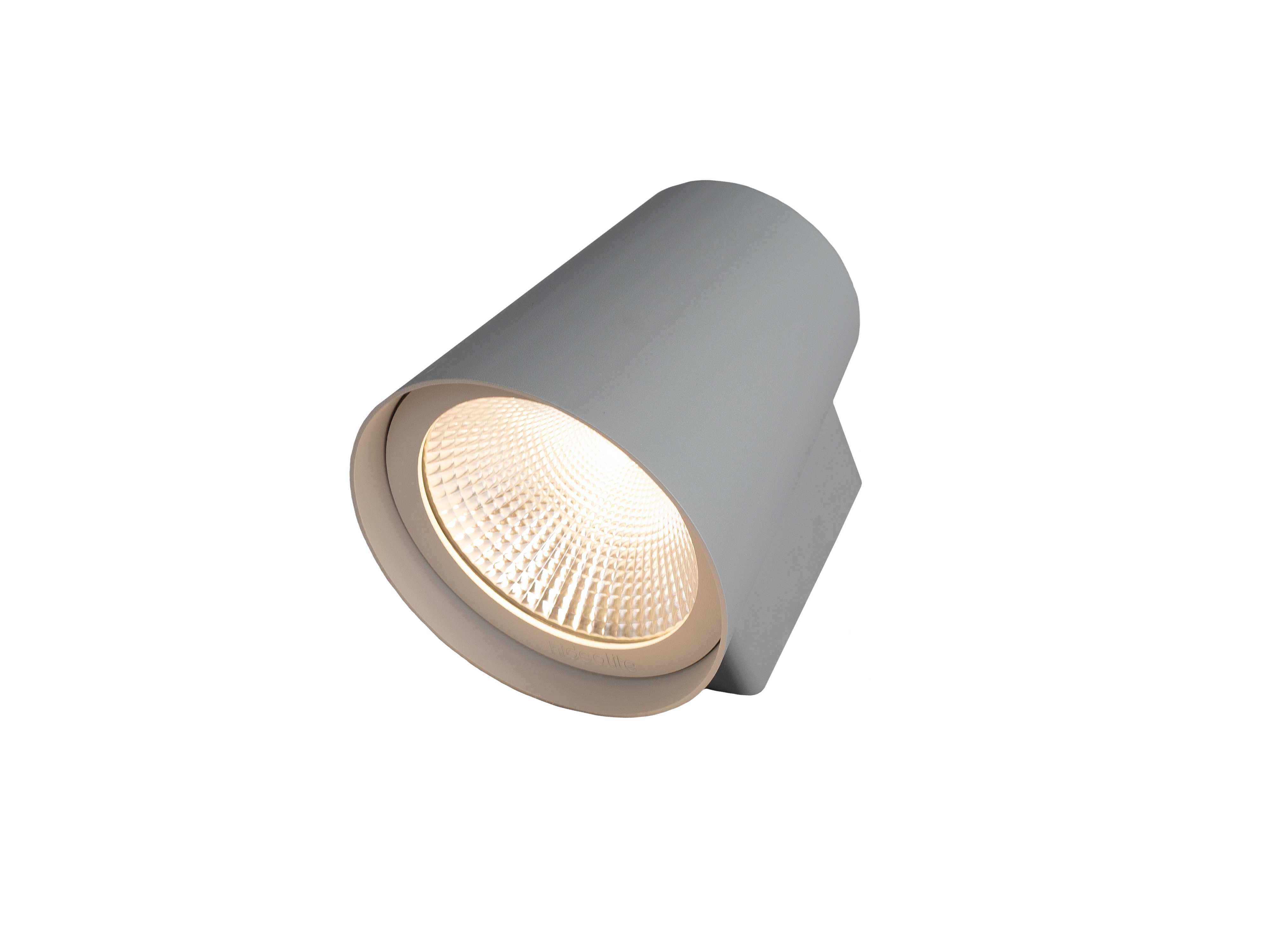 Hide-a-lite - Cone XL Grå 3000K 2020lm, 45° spredn.vinkel. IP65, IK10, 25W. Separat bakstykke og integrert driver.