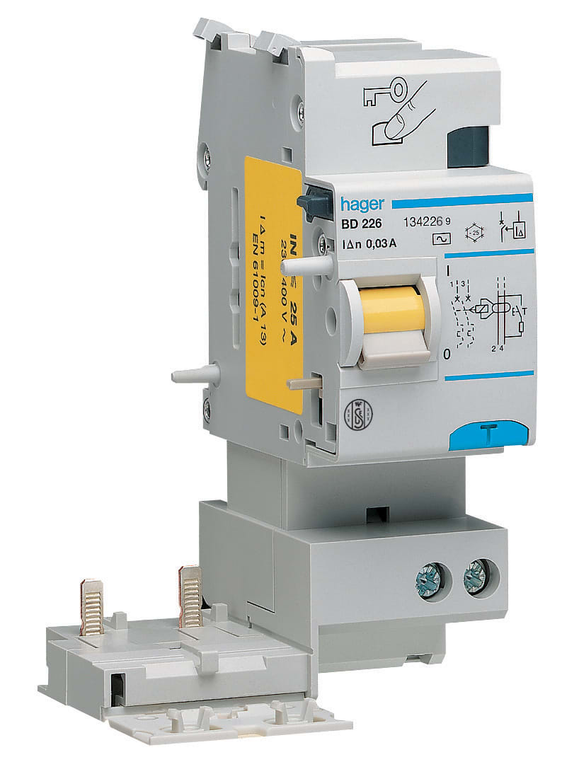 Hager - Jordfeilblokk 2-pol 30mA type A, 2-mod, In 63A