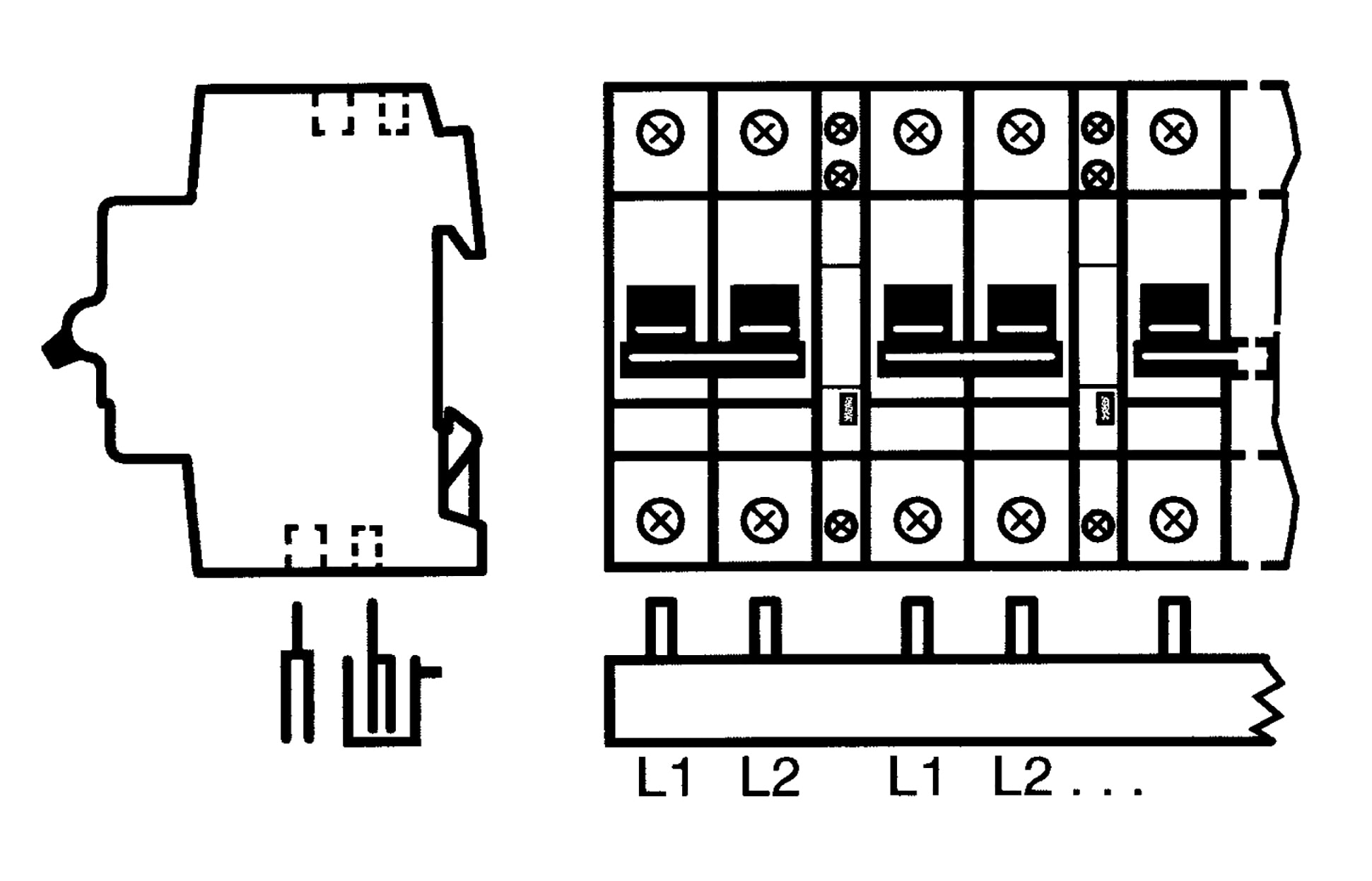 ABB Electrification - Samleskinne, L1,L2,H.. 48mod, 16mm2