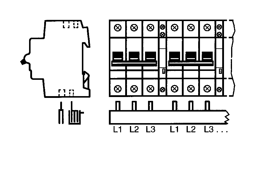 ABB Electrification - Samleskinne, L1,L2,L3,H.. 48mod, 16mm2
