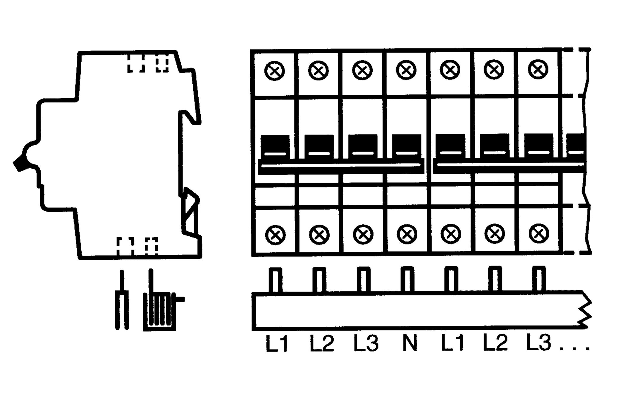 ABB Electrification - Samleskinne, L1,L2,L3,N.. 60mod, 16mm2