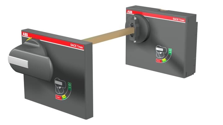 ABB Electrification - Håndtak for dreiehåndtak på dør (RHE_H) for XT5, Fast/Uttrekk./pluggbar bryter, Standard grå, låsbar