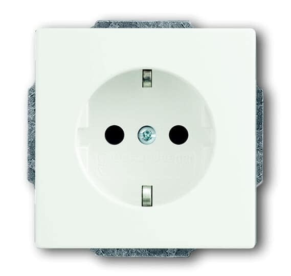 ABB Electrification - Impressivo innfelt enkel stikkontakt uten ramme Hvit matt