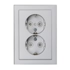 ABB Electrification - Impressivo innfelt dobbel LAV stikkontakt 1,5 Aluminium