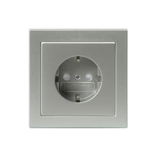 ABB Electrification - Impressivo innfelt enkel stikkontakt med ramme Aluminium