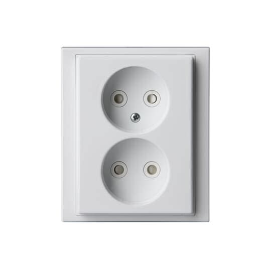 ABB Electrification - Impressivo innfelt dobbel stikkontakt uten JORD Hvit