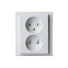 ABB Electrification - Impressivo innfelt dobbel stikkontakt uten JORD Hvit