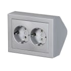 ABB Electrification - Impressivo påvegg dobbel stikkontakt HJØRNE Aluminium