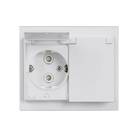 ABB Electrification - Impressivo innfelt dobbel stikkontakt IP44 Hvit