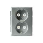 ABB Electrification - Impressivo innfelt dobbel stikkontakt uten ramme Aluminium