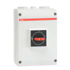 ABB Electrification - Sikkerhetsbryter, OTE25T4M, 4P, 400V, 30A, 15kW, Plastkapsling, IP65, Sort vrihåndtak, 1NO, EMC
