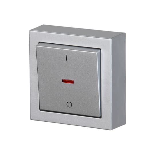 ABB Electrification - Impressivo bryter 2 påvegg 2-Pol Aluminium