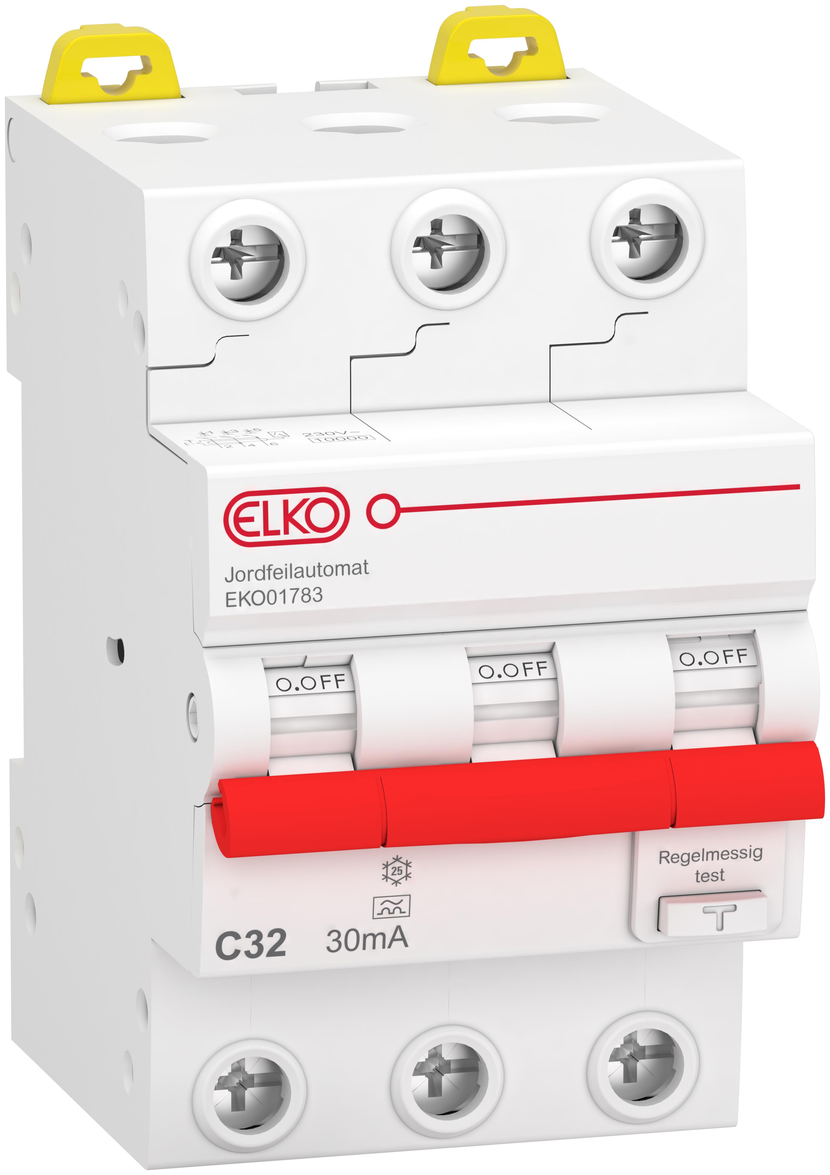 ELKO - Jordfeilautomat 3P C 32A