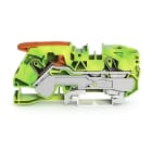 WAGO - 2-leder jordklemme;med spak og pluggbar CAGE CLAMP®;16 mm²;grønn-gul