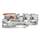 WAGO - 3-leder gjennomgående rekkeklemme;med spak og pluggbar CAGE CLAMP®;10 mm²;blå