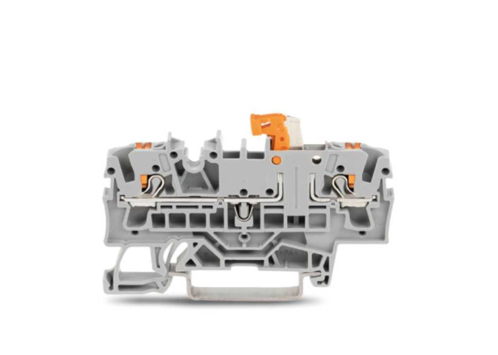 WAGO - 2-leder skille-/testklemme;med trykknapp;med testmulighet;blå