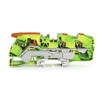 WAGO - 3-leder jordklemme;med spak og trykknapp;16 mm²;grønn-gul