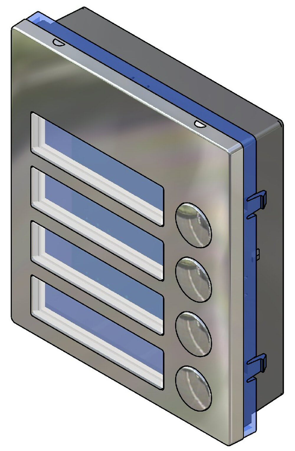 Videx - VIDEX 4044/A MODUL/Flatkabel ALU UTVIDERMODUL,4KNAPP