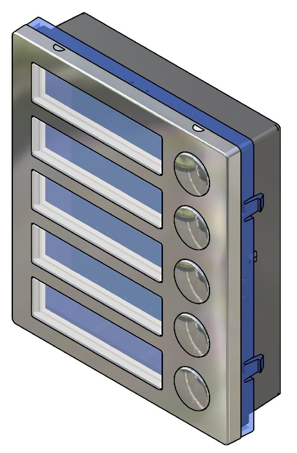 Videx - VIDEX 4045/A  MODUL/Flatkabel ALU UTVIDERMODUL,5KNAPP