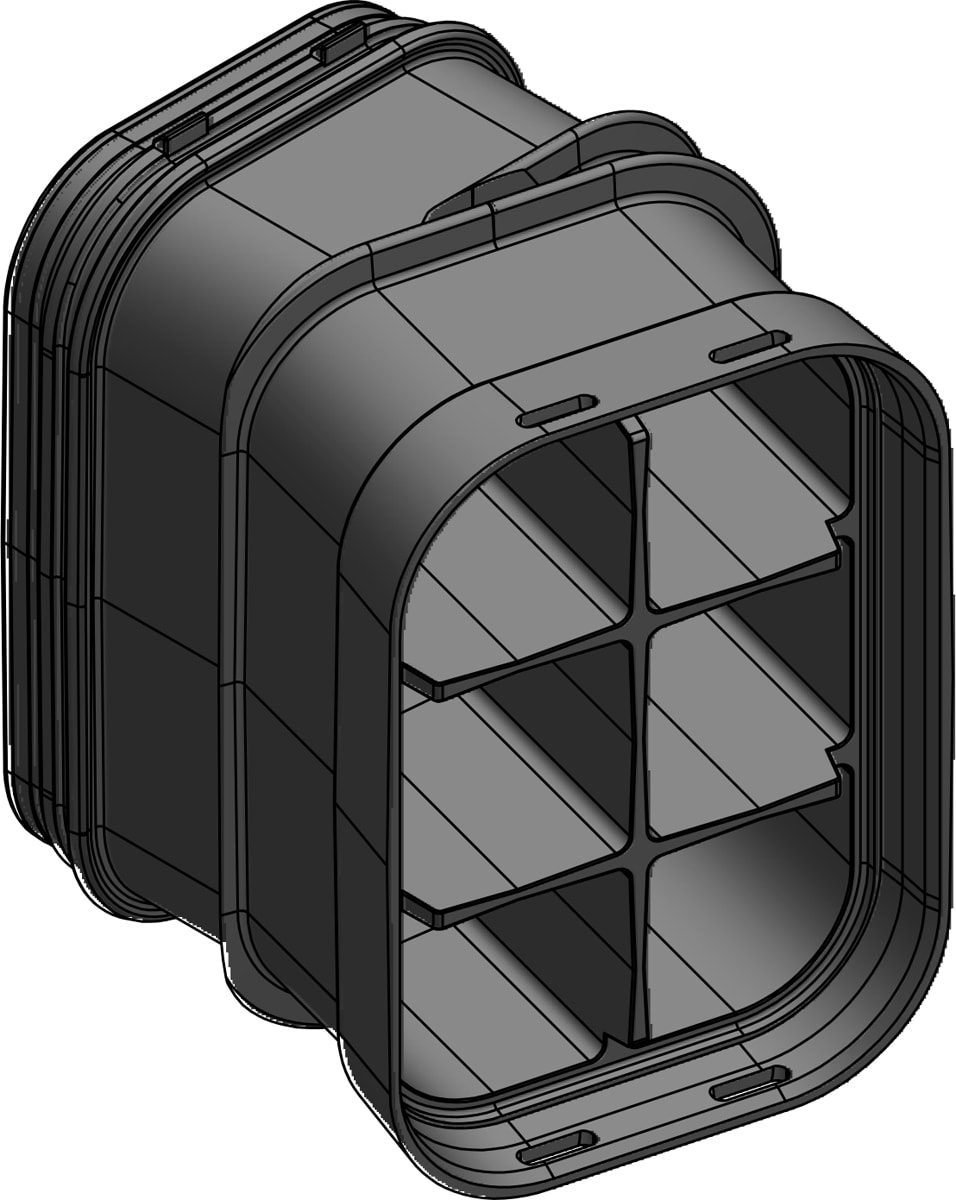 Melbye - 6-løps Multikanal 30cm 15° H/