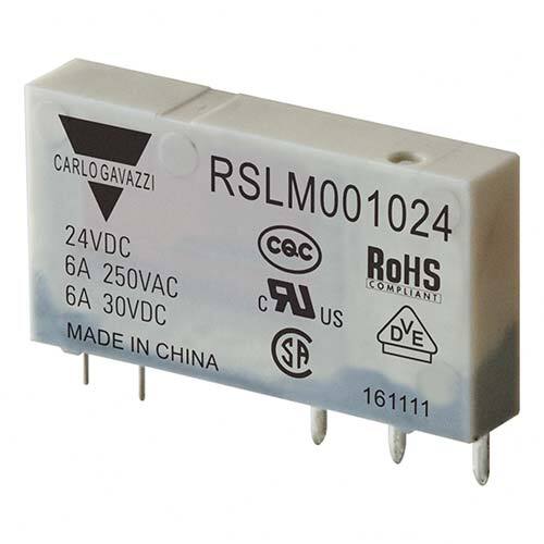 Carlo Gavazzi - 5-pins hjelperele med 1 vekselkontakt. Spolespenning 24VDC.