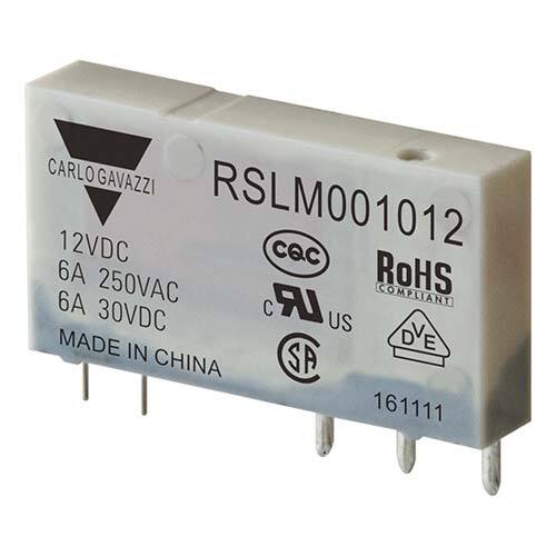 Carlo Gavazzi - 5-pins hjelperele med 1 vekselkontakt. Spolespenning 12VDC.