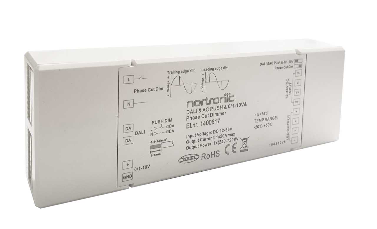 Nortronic - LED dimmer Univ 20A 12-36V DC LED dimmer 4-1 20A 12-36V