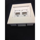 REHAU - Tele/data 2x8RJ45 Cat6 UTP med ramme Signa RAL 9010