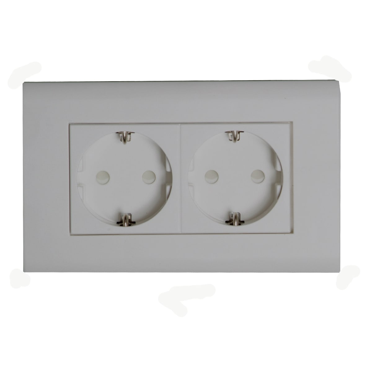 REHAU - Signa 2-veis stikk med ramme 230v renhvit RAL 9010