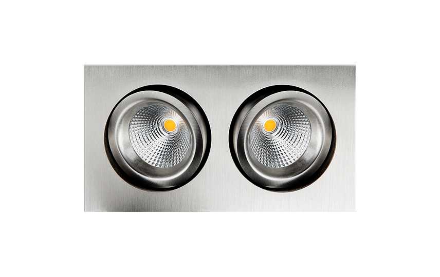 SG Armaturen - JUNISTAR SQUARE BØRSTET STÅL 2x6W LED 2700K