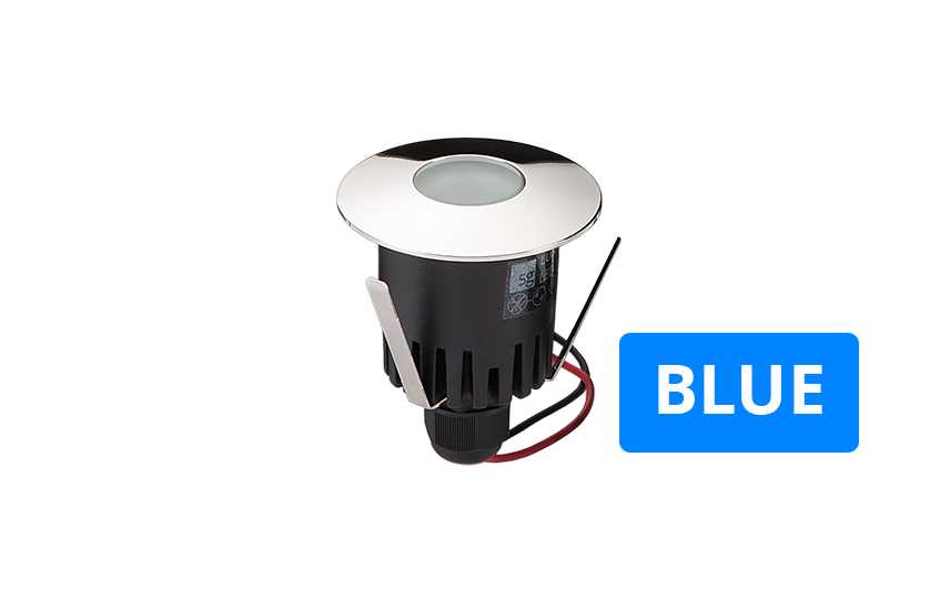 SG Armaturen - LUNA BLÅ 1W LED UTEN DRIVER 1M KABEL (24V) 3000K, L70/B50 50,000, CLASS II, IP67, IK08