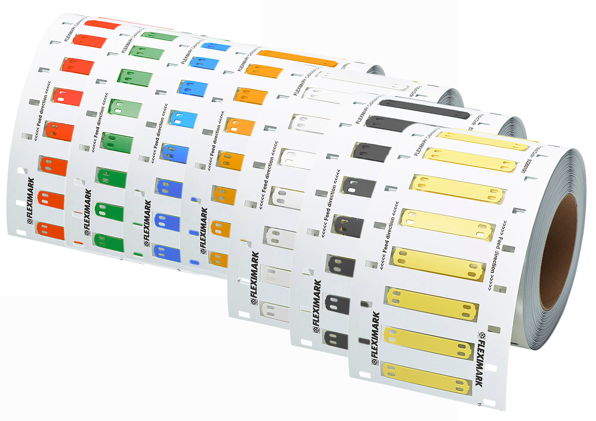 FLEXIMARK - PUR 75x15mm Hvit stripsbare kabelmerker. Rull a 1000 merker.