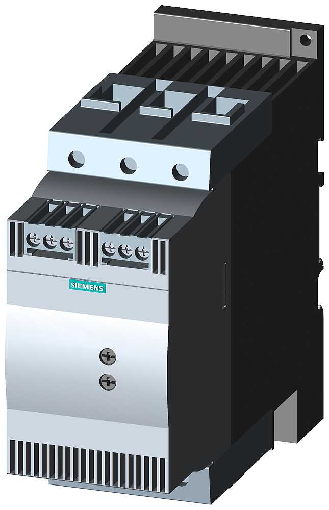 Siemens - 3RW30 mykstarter,  S3, 80A, 45KW/400V, 40 GR, 200-480V AC, 110-230V AC/DC, skru kun rampetid opp