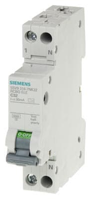 Siemens - Jordfeilautomat TN 6 kA,18mm, 30mA C20, el