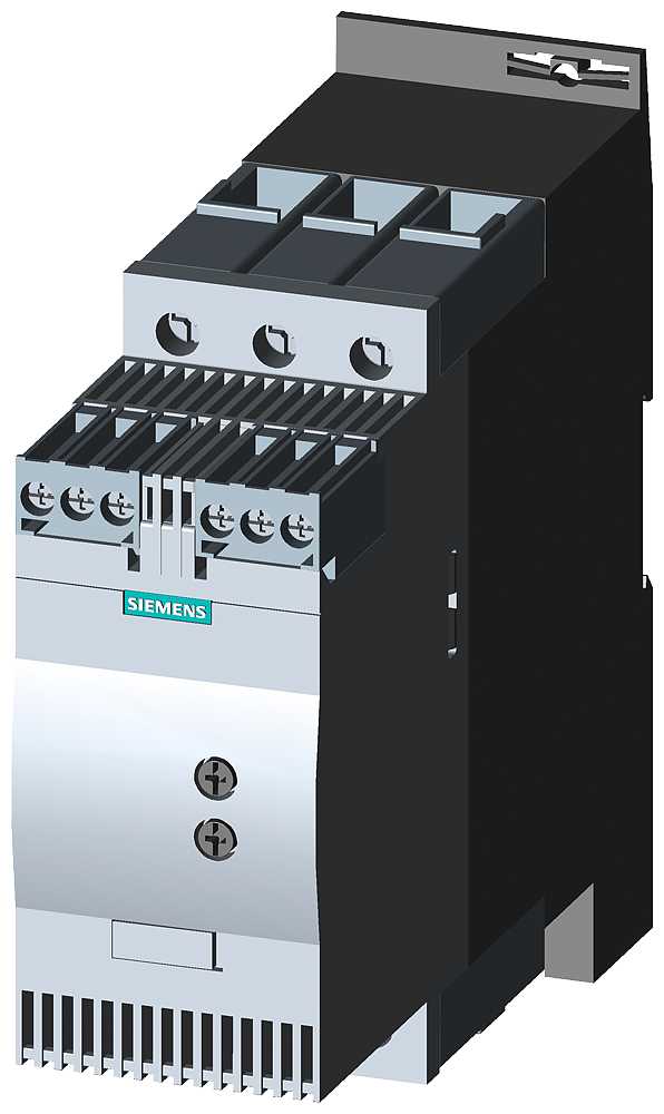 Siemens - 3RW30 mykstarter,  S2, 72A, 37KW/400V, 40 GR, 200-480V AC, 110-230V AC/DC, skru kun rampetid opp