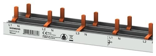 Siemens - 4 fas samleskinne for 28stk 5SV1/9+afd,  1 modulbredde, 1m