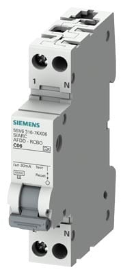 Siemens - Jordfeilautomat+afd, TN, 6kA, 18mm, C10