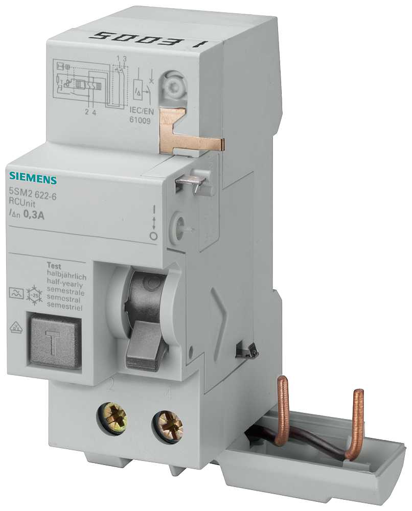 Siemens - Jordfeilbryter blokk for automater. 2P 63A 100MA