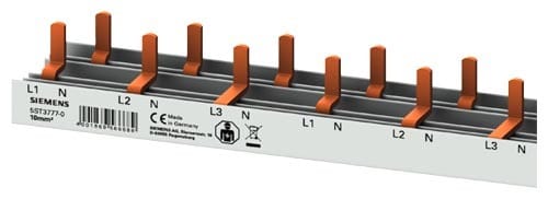 Siemens - 4 fas samleskinne for 36stk 5SV1/6/9+hj.ko