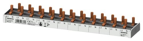 Siemens - 2 fas samleskinne for 12stk 5SV1/6/9,  1 modulbredde, 12mw