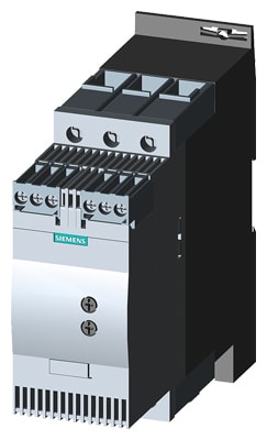 Siemens - 3RW30 mykstarter,  S2, 45A, 22KW/400V, 40 GR, 200-480V AC, 110-230V AC/DC, skru kun rampetid opp