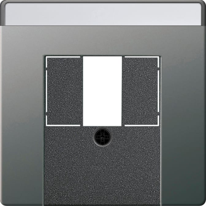 GIRA - Senterplate høyt./USB m.felt edelstål