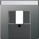 GIRA - Senterplate høyt./USB m.felt edelstål