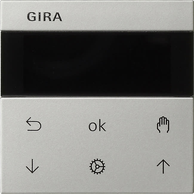 GIRA - System 3000 persiennestyring- og timerdisplay System 55 edelstål