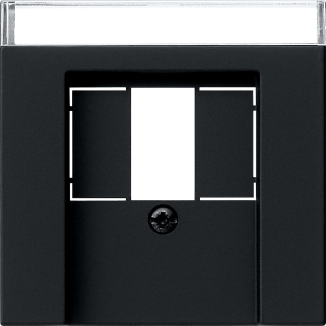 GIRA - Senterplate høyt./USB m.felt svart matt