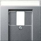 GIRA - Senterplate høyt./USB m.felt alu