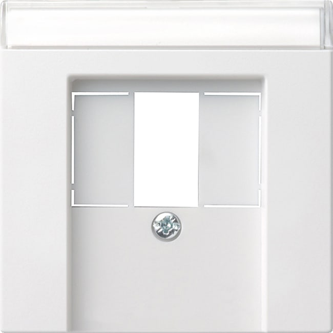 GIRA - Senterplate høyt./USB m.felt hvit gl.
