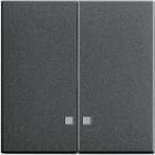 GIRA - Bryterfront kronevender m/lys. Antrasitt